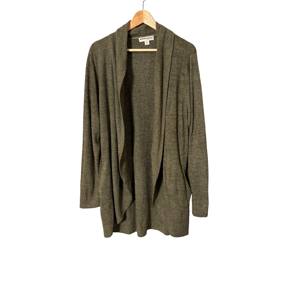 Barefoot Dreams CozyChic Lite Cardigan XXL Olive Green Nylon Rayon Wrap - Picture 2 of 6